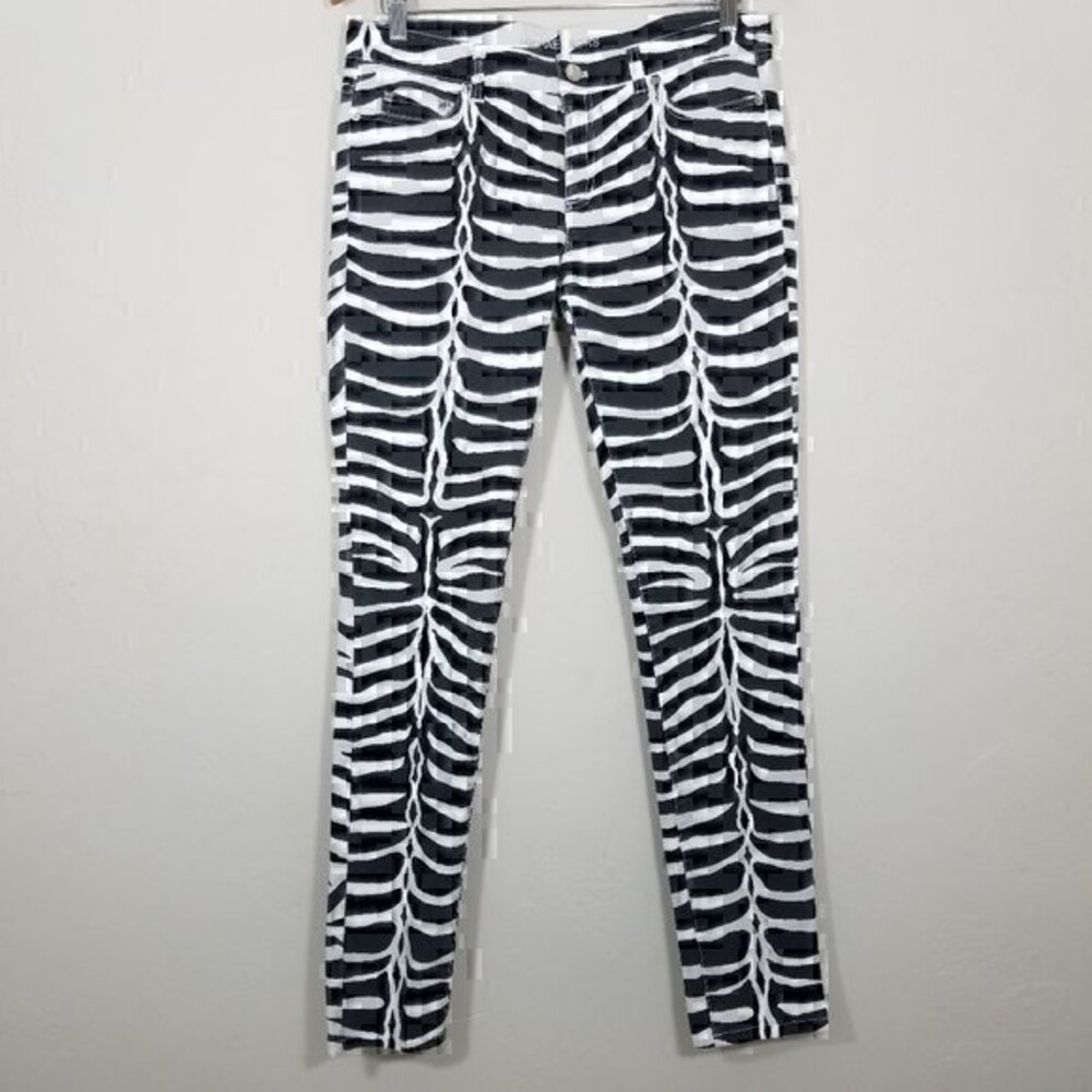 Michael Kors Zebra Print Animal Print Stretch Skinny Jeans Size 6
